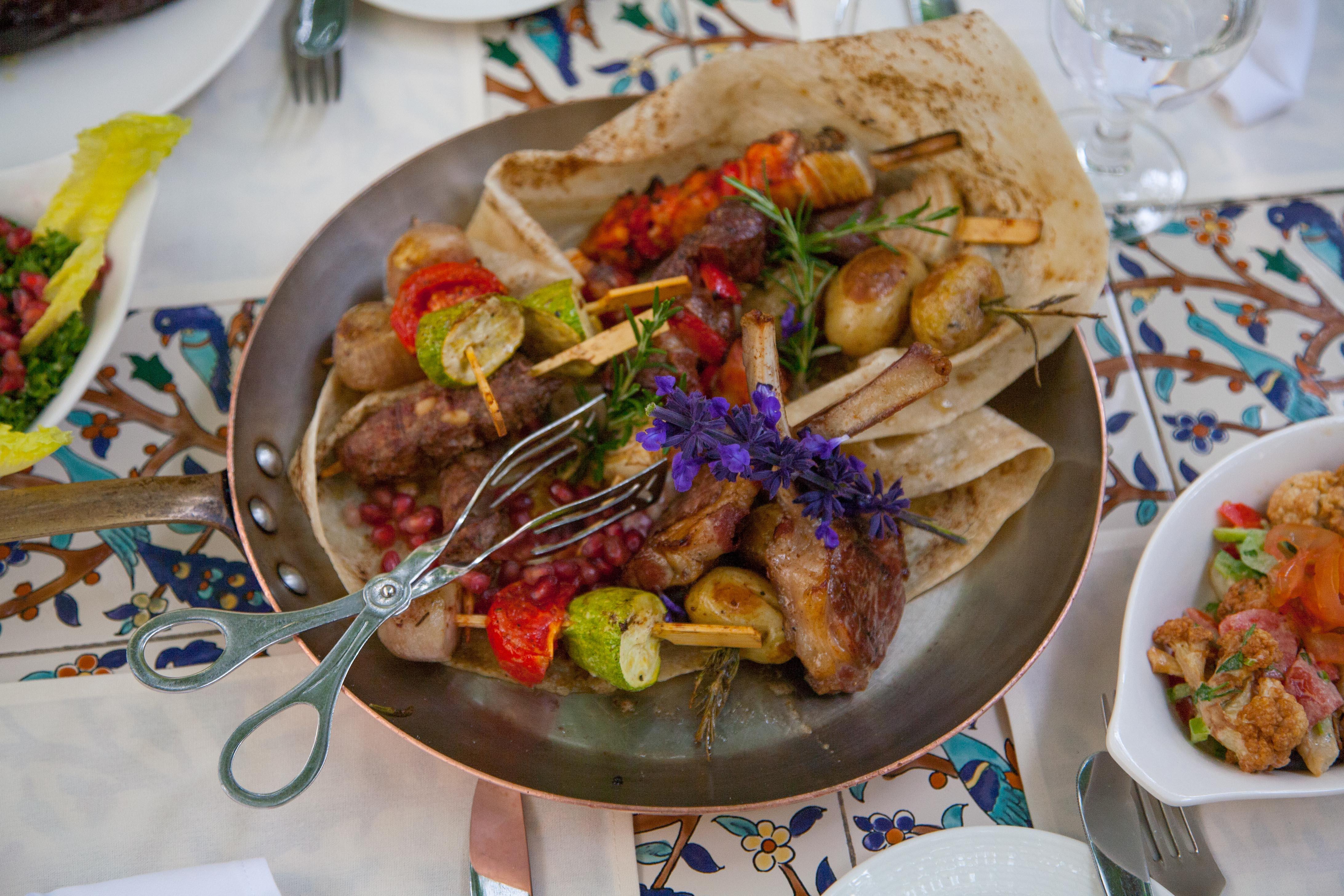 The American Colony Hotel - Small Luxury Hotels Of The World Jeruzalém Exteriér fotografie A plate of grilled lamb with vegetables